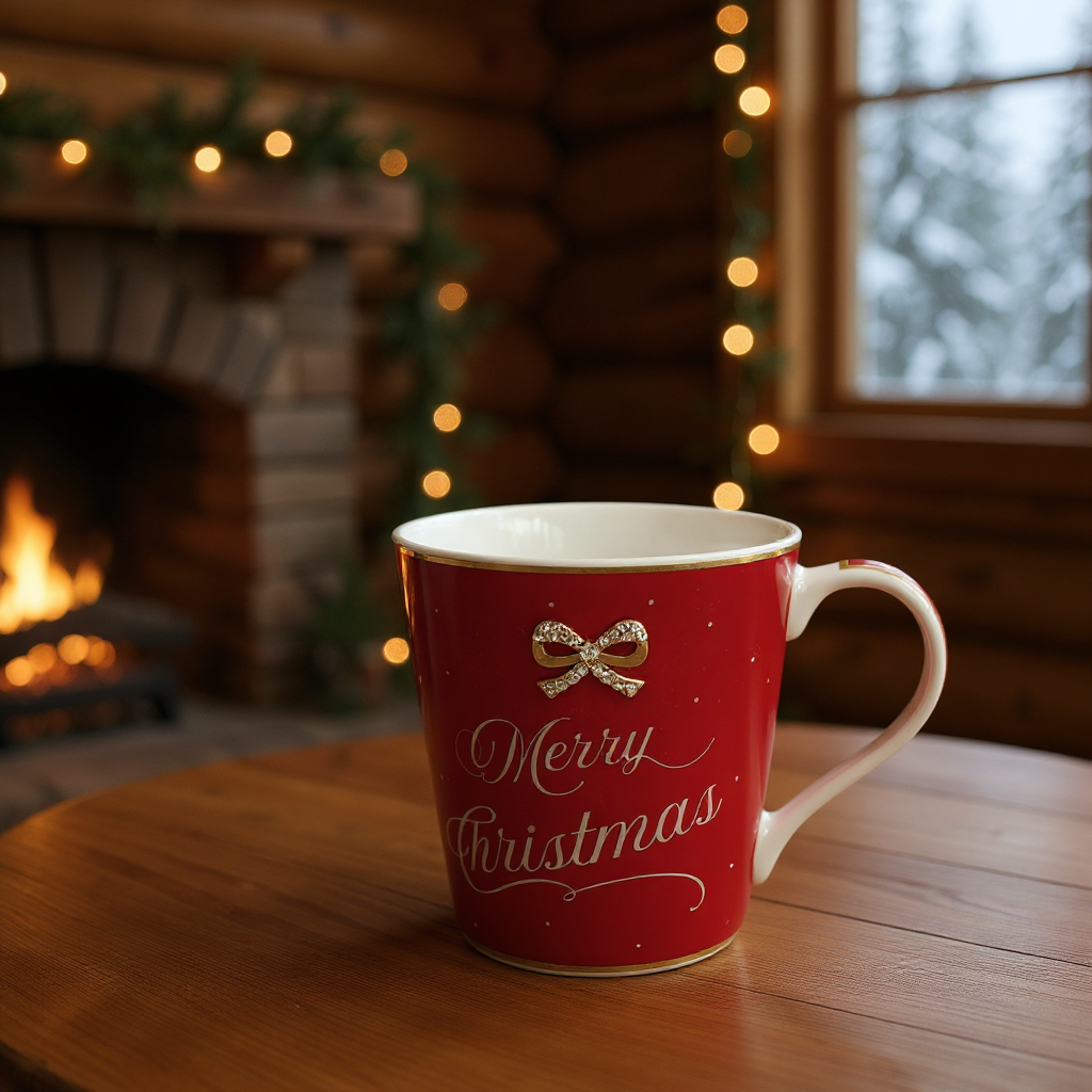 Red and white Christmas mug gift boxed – perfect holiday gift idea