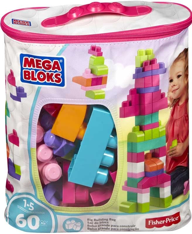 Mega Blocks Building Bag 60pcs Pink