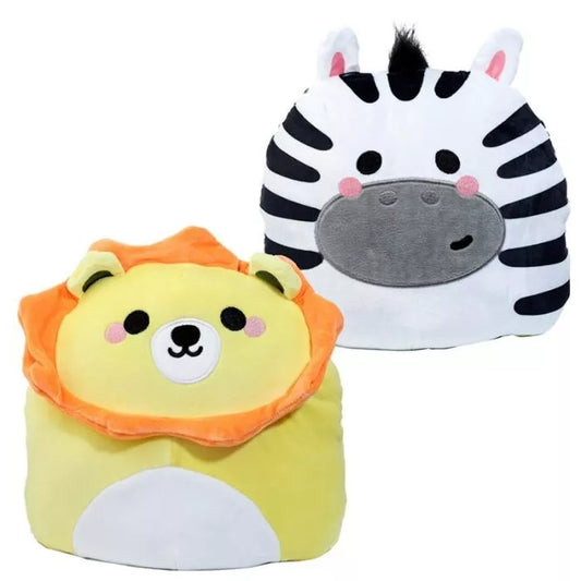 Rori Lion and Bali Zebra Reversible Plush Toy Cushion