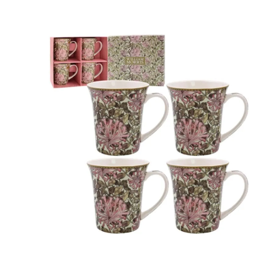 William Morris Honey Suckle Set of 4 Mugs