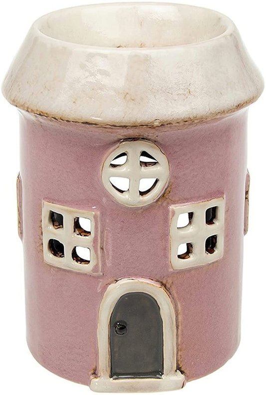 Village Pottery Pink House Ceramic Tealight Holder and Wax and Oil Warmer