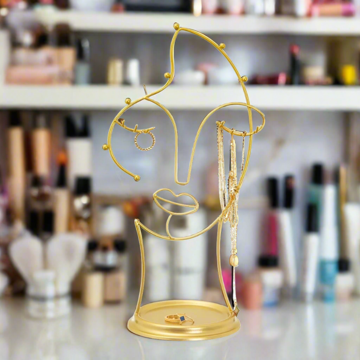 Maya Wire Gold Jewellery Stand