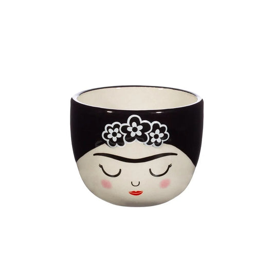 Mini Frida Kahlo Monochrome Ceramic Planter