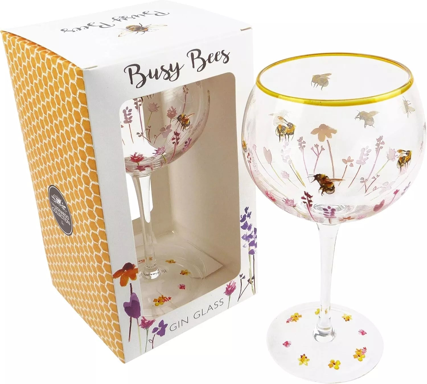 Leonardo Collection Busy Bees Gin Glass – full view