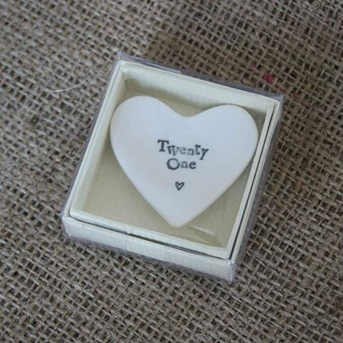 21st Birthday Porcelain Mini Heart Ring Dish