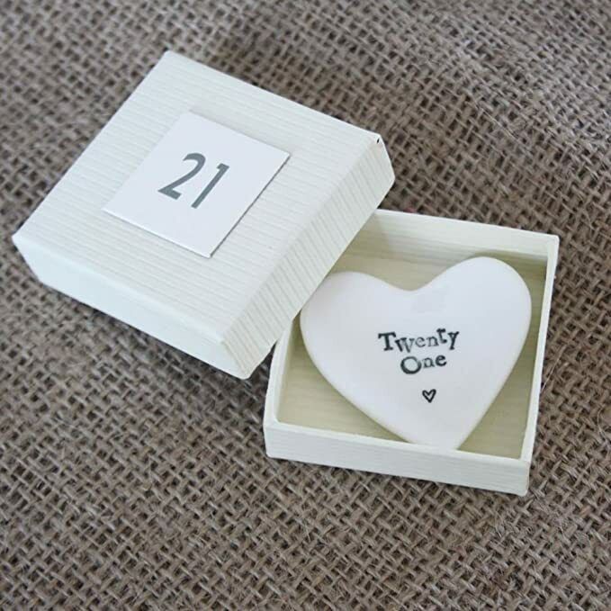 21st Birthday Porcelain Mini Heart Ring Dish