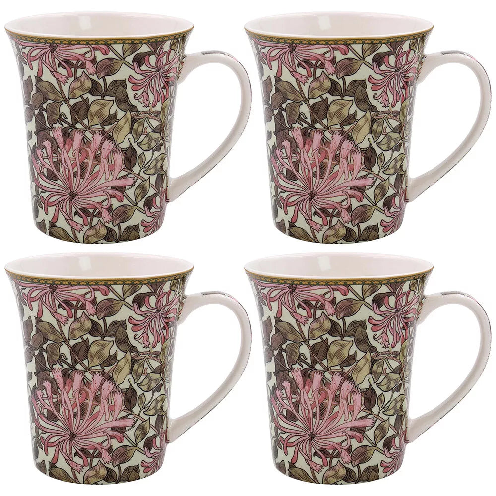 William Morris Honey Suckle Set of 4 Mugs