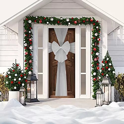 Silver Festive Door Bow