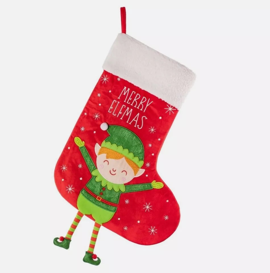 Elf With Dangly Legs Stocking