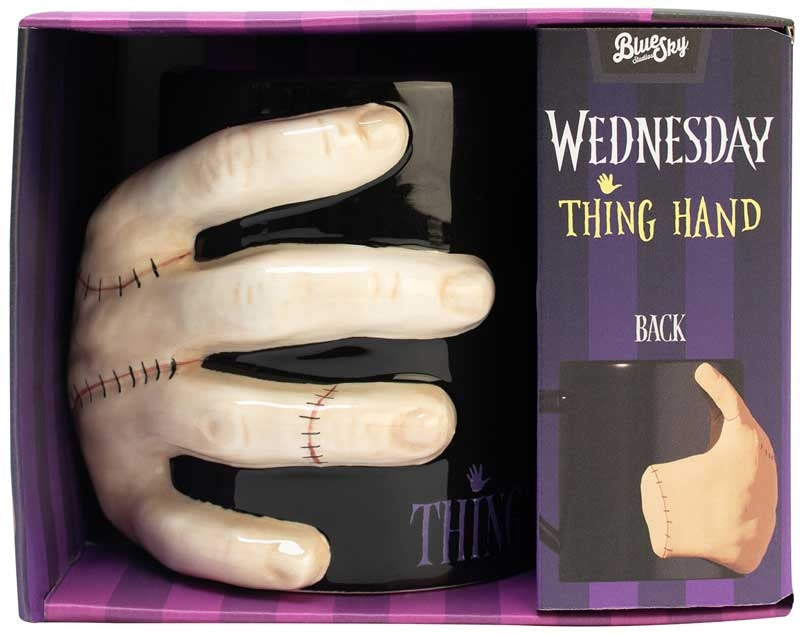 Wednesday Thing Hand 3D Ceramic Mug in gift box packaging – 350ml collectible