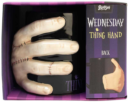 Wednesday Thing Hand 3D Ceramic Mug in gift box packaging – 350ml collectible